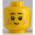 LEGO Geel Sugar Fairy Minifigure Hoofd met Sprinkles Aan Cheeks (Verzonken Solid Stud) (3626)