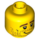 LEGO Gelb Surfer Kopf (Einbau-Vollbolzen) (11067 / 12520)