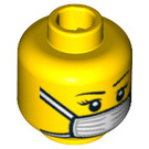 LEGO Yellow Surgeon Head with Mask (Recessed Solid Stud) (3626 / 99285)
