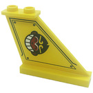 LEGO Yellow Tail 4 x 1 x 3 with Monkey Head and Silver Dots (Left) Sticker (2340)