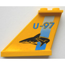 LEGO Gelb Schwanz 4 x 1 x 3 mit U-97 und Hai Stickers (2340)