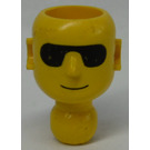 LEGO Geel Technic Action Figure Hoofd met Zwart Sun Glasses (2707)