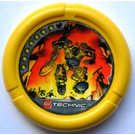 LEGO Yellow Technic Bionicle Weapon Throwing Disc with Blaster and Flames (32171)