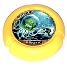 LEGO Yellow Technic Bionicle Weapon Throwing Disc with Scuba / Sub, 6 pips, fighting giant jellyfish (32171)