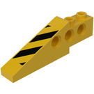 LEGO Jaune Technic Brique Aile 1 x 6 x 1.67 avec Noir et Jaune Danger Rayures Droite Autocollant (2744)