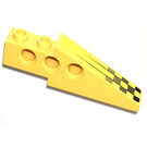 LEGO Jaune Technic Brique Aile 1 x 6 x 1.67 avec Checkered Modèle La gauche Autocollant (2744 / 28670)