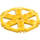 LEGO Žlutá Technic Deska 6 x 6 Hexagonal s Six Paprsky a Clips s dutými cvočky (64566)