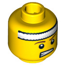 LEGO Gelb Tennis Ace Kopf (Sicherheitsbolzen) (3626 / 10017)