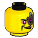 LEGO Yellow The Mechanic - Crystalized  Head (Recessed Solid Stud) (1106 / 3626)