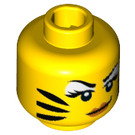 LEGO Yellow Tiger Woman Minifigure Head (Recessed Solid Stud) (3626 / 22311)