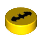 LEGO Jaune Tuile 1 x 1 Rond avec Batman logo (29777 / 29888)