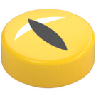 LEGO Amarillo Plana 1 x 1 Circular con Negro Estrecho Ojo Pupil (35380 / 102975)