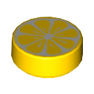 LEGO Yellow Tile 1 x 1 Round with Sliced Lemon Decoration (36711 / 98138)