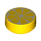 LEGO Żółty Gładka płytka 1 x 1 Okrągły z Sliced Lemon Dekoracja (36711 / 98138)