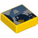 LEGO Geel Tegel 1 x 1 met Bombs met groef (3070 / 79881)