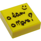 LEGO Amarillo Plana 1 x 1 con Checklist y Smiley Cara con ranura (3070 / 25389)