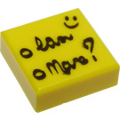 LEGO Geel Tegel 1 x 1 met Checklist en Smiley Gezicht met groef (3070 / 25389)