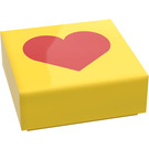 LEGO Gelb Fliese 1 x 1 mit Herz mit Nut (3070)