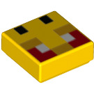 레고 노란색 타일 1 x 1 ~와 함께 Minecraft Angry Bee 얼굴 그루브와 함께 (3070 / 76970)