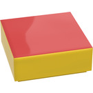 LEGO Gelb Fliese 1 x 1 mit rot mit Nut (3070)