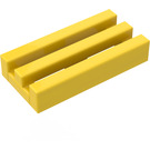 LEGO Gelb Fliese 1 x 2 Gitter (ohne Bottom Groove)
