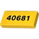 LEGO Geel Tegel 1 x 2 met 40681 Sticker met groef (3069)