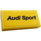 LEGO Yellow Tile 1 x 2 with Audi Sport Sticker with Groove (3069)