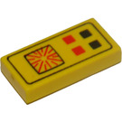 LEGO Gelb Fliese 1 x 2 mit Computer mit Nut (3069)