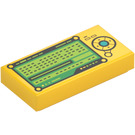 LEGO Yellow Tile 1 x 2 with Green Screen and Joystick Control Panel with Groove (3069 / 104219)