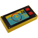 LEGO Yellow Tile 1 x 2 with Sonar and Targeting with Groove (3069)