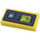 LEGO Jaune Tuile 1 x 2 avec Triangle Play Button, Satellite Map, La Flèche Autocollant avec rainure (3069)