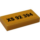 LEGO Gelb Fliese 1 x 2 mit XS 92 394 License Platte Aufkleber mit Nut (3069)