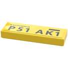 LEGO Yellow Tile 1 x 3 with 'CALIFORNIA P51 AK1' Sticker (63864)