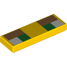 LEGO Yellow Tile 1 x 3 with Pixelated Eyes (63864)