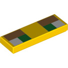 LEGO Gelb Fliese 1 x 3 mit Verpixelt Augen (63864 / 66769)