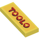 LEGO Yellow Tile 1 x 3 with ‘TOOLO’ Logo Sticker (63864)