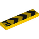 LEGO Yellow Tile 1 x 4 with 04 and chevrons (2431 / 34456)