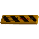 LEGO Gelb Fliese 1 x 4 mit Schwarz und Gelb Danger Streifen 'H2O-22' Links Aufkleber (2431)