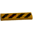 LEGO Gelb Fliese 1 x 4 mit Schwarz und Gelb Danger Streifen 'H2O-22' Recht Aufkleber (2431)