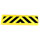 LEGO Yellow Tile 1 x 4 with Black and Yellow Danger Stripes Sticker (2431)