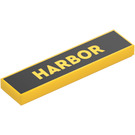 LEGO Giallo Piastrella 1 x 4 con 'Harbor' (2431)