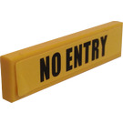 LEGO Yellow Tile 1 x 4 with No Entry Roadblock Sticker (2431)