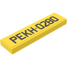 LEGO Yellow Tile 1 x 4 with PEKH-0280 License Plate Sticker (2431)
