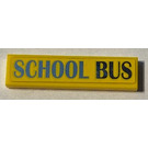 LEGO Gelb Fliese 1 x 4 mit School Bus Aufkleber (2431)
