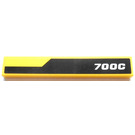 LEGO Yellow Tile 1 x 6 with '700C' Left Sticker (6636)