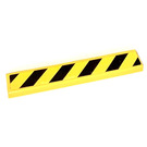 LEGO Yellow Tile 1 x 6 with Black and Yellow Danger Stripes Sticker (6636)