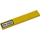 LEGO Yellow Tile 1 x 6 with 'PM 4202' Sticker (6636)