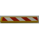 LEGO Yellow Tile 1 x 6 with Red and White Danger Stripes (Right) Sticker (6636)