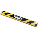 LEGO Yellow Tile 1 x 8 with 'POLICE' and Black and Yellow Danger Stripes Sticker (4162)