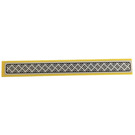 LEGO Yellow Tile 1 x 8 with Silver Tread Plate Sticker (4162)